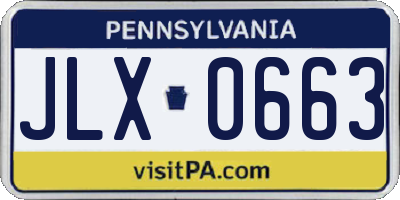 PA license plate JLX0663