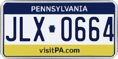 PA license plate JLX0664