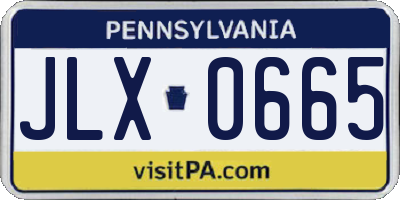 PA license plate JLX0665