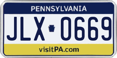 PA license plate JLX0669