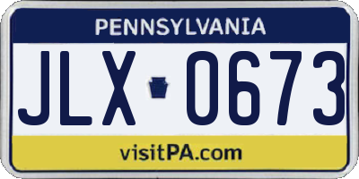 PA license plate JLX0673