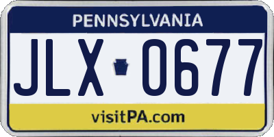 PA license plate JLX0677