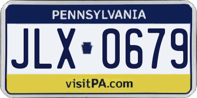 PA license plate JLX0679