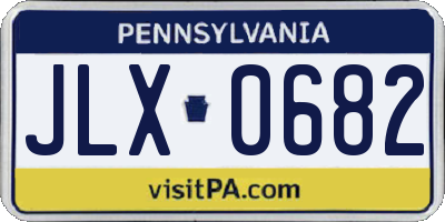 PA license plate JLX0682