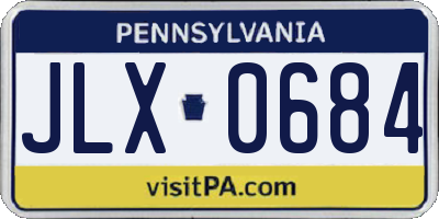 PA license plate JLX0684
