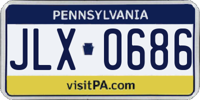 PA license plate JLX0686