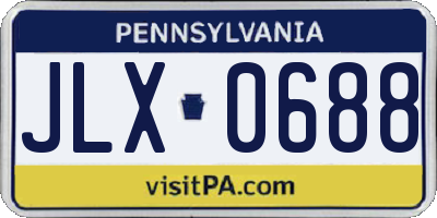 PA license plate JLX0688