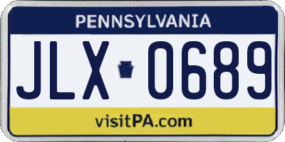 PA license plate JLX0689