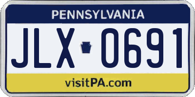 PA license plate JLX0691