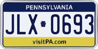 PA license plate JLX0693