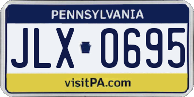 PA license plate JLX0695