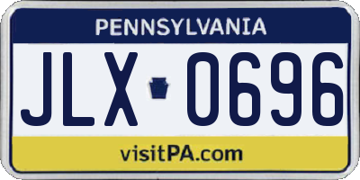 PA license plate JLX0696