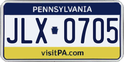 PA license plate JLX0705