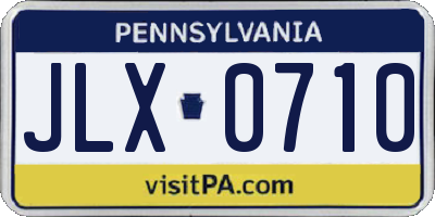 PA license plate JLX0710