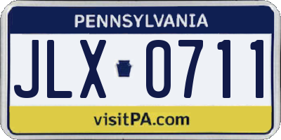 PA license plate JLX0711