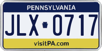 PA license plate JLX0717