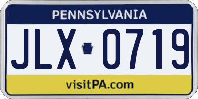 PA license plate JLX0719