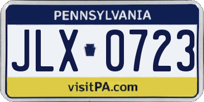 PA license plate JLX0723