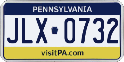 PA license plate JLX0732