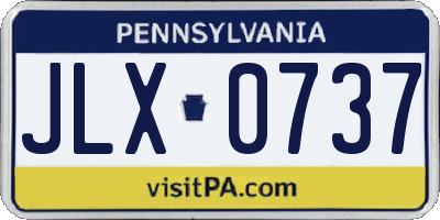 PA license plate JLX0737