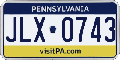 PA license plate JLX0743