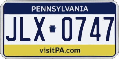 PA license plate JLX0747