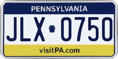 PA license plate JLX0750