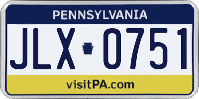 PA license plate JLX0751