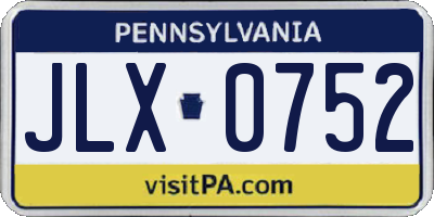 PA license plate JLX0752