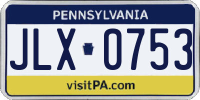 PA license plate JLX0753
