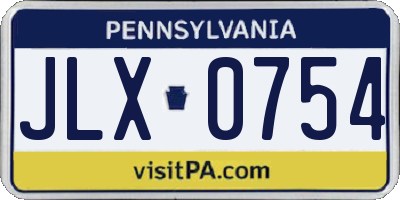 PA license plate JLX0754
