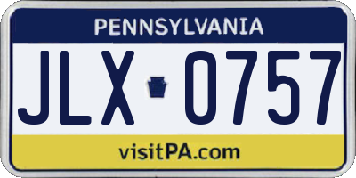 PA license plate JLX0757