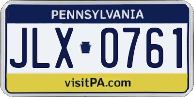 PA license plate JLX0761