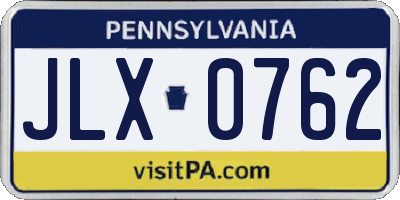 PA license plate JLX0762