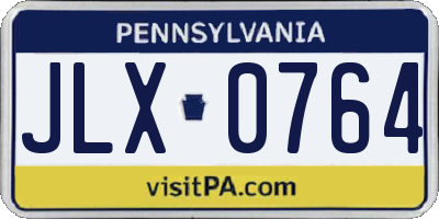 PA license plate JLX0764