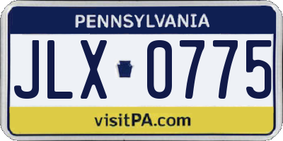 PA license plate JLX0775