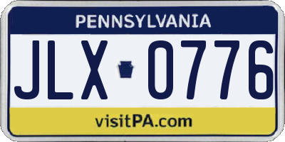 PA license plate JLX0776