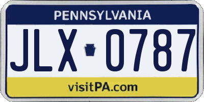 PA license plate JLX0787