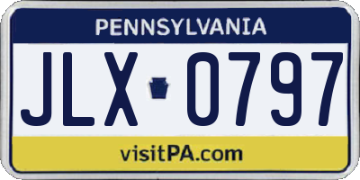 PA license plate JLX0797