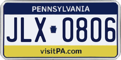 PA license plate JLX0806
