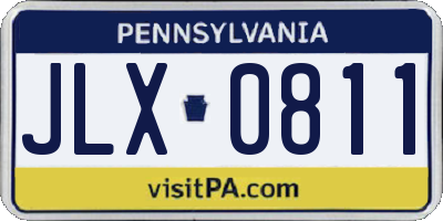 PA license plate JLX0811