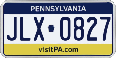 PA license plate JLX0827
