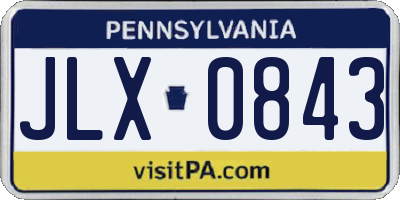 PA license plate JLX0843