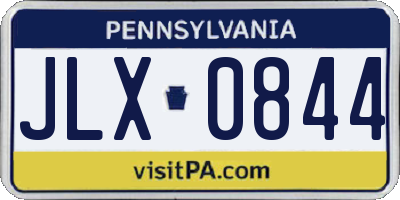 PA license plate JLX0844