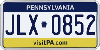 PA license plate JLX0852