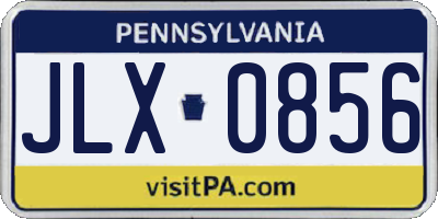 PA license plate JLX0856