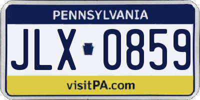 PA license plate JLX0859