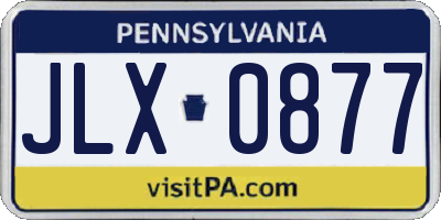 PA license plate JLX0877