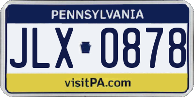 PA license plate JLX0878