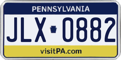PA license plate JLX0882
